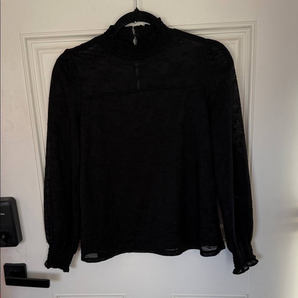 Adrianna Papell Black Lace Blouse
